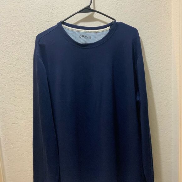 Orvis Long Sleeve Blue Sweat Shirt Size XL - Picture 2 of 9